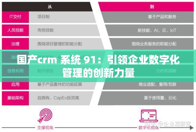 国产crm 系统 91：引领企业数字化管理的创新力量