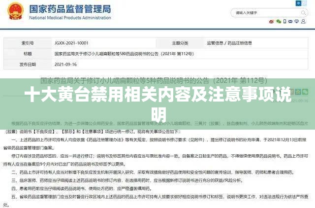 十大黄台禁用相关内容及注意事项说明