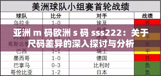 亚洲 m 码欧洲 s 码 sss222：关于尺码差异的深入探讨与分析