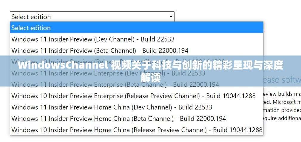 WindowsChannel 视频关于科技与创新的精彩呈现与深度解读