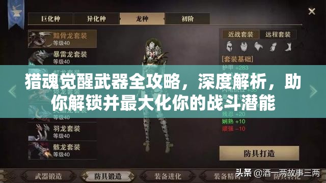 猎魂觉醒武器全攻略，深度解析，助你解锁并最大化你的战斗潜能