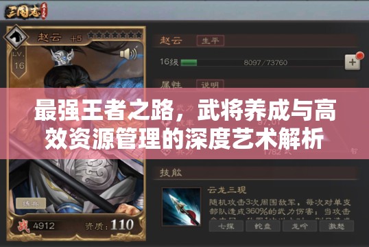 最强王者之路，武将养成与高效资源管理的深度艺术解析