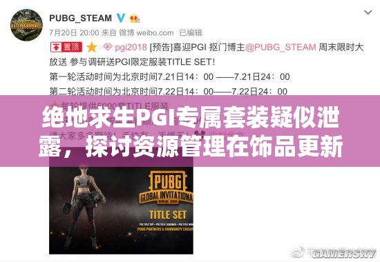 绝地求生PGI专属套装疑似泄露，探讨资源管理在饰品更新中的重要性及应对策略