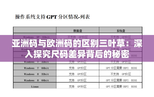 亚洲码与欧洲码的区别三叶草：深入探究尺码差异背后的秘密