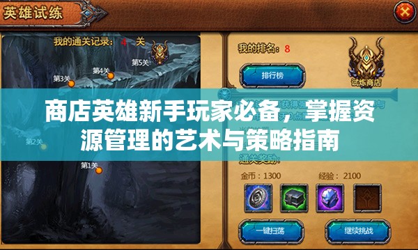 商店英雄新手玩家必备，掌握资源管理的艺术与策略指南