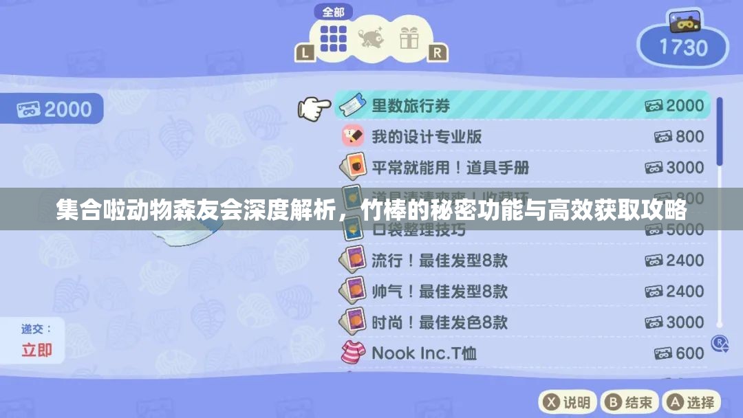 集合啦动物森友会深度解析，竹棒的秘密功能与高效获取攻略