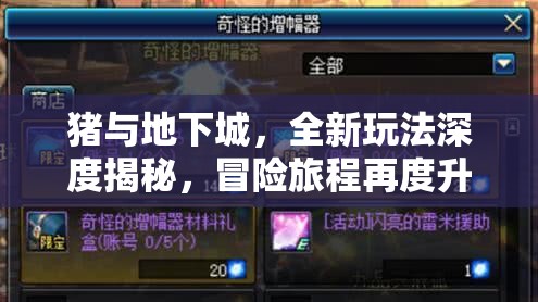 猪与地下城，全新玩法深度揭秘，冒险旅程再度升级，探索无限可能！