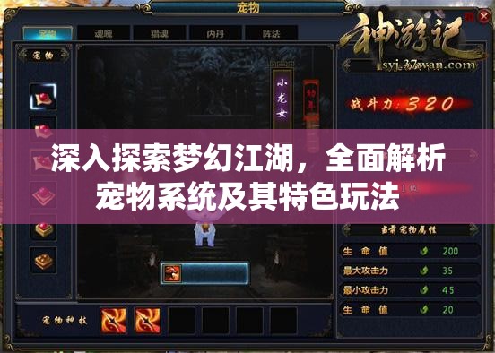 深入探索梦幻江湖，全面解析宠物系统及其特色玩法