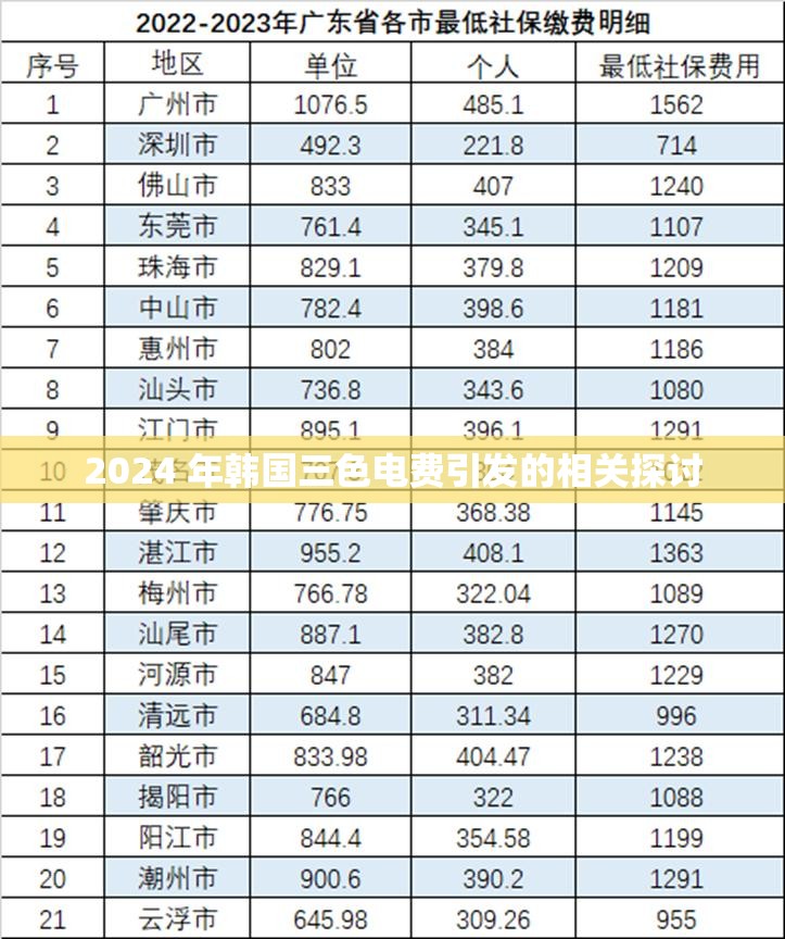 2024 年韩国三色电费引发的相关探讨