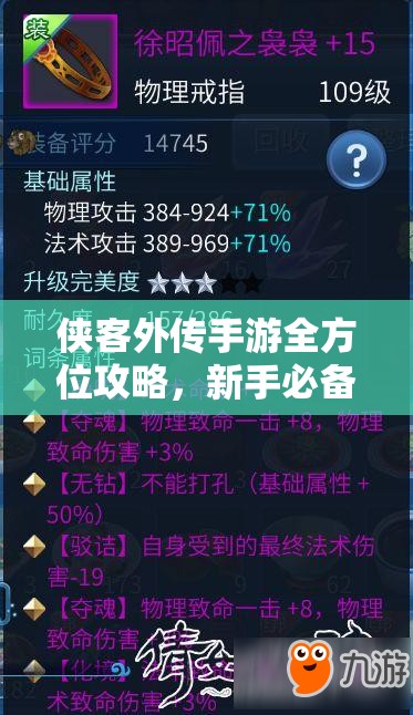 侠客外传手游全方位攻略，新手必备注意事项与资源管理重要性深度解析