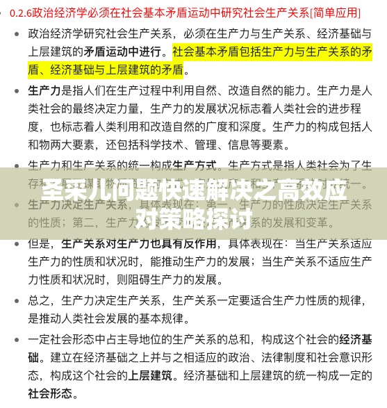 圣采儿问题快速解决之高效应对策略探讨