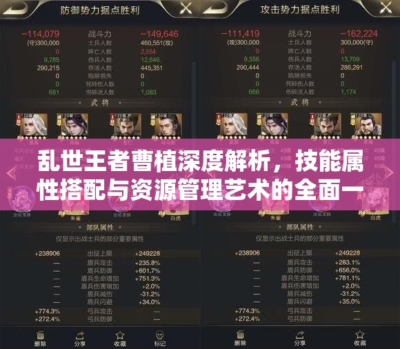 乱世王者曹植深度解析，技能属性搭配与资源管理艺术的全面一览