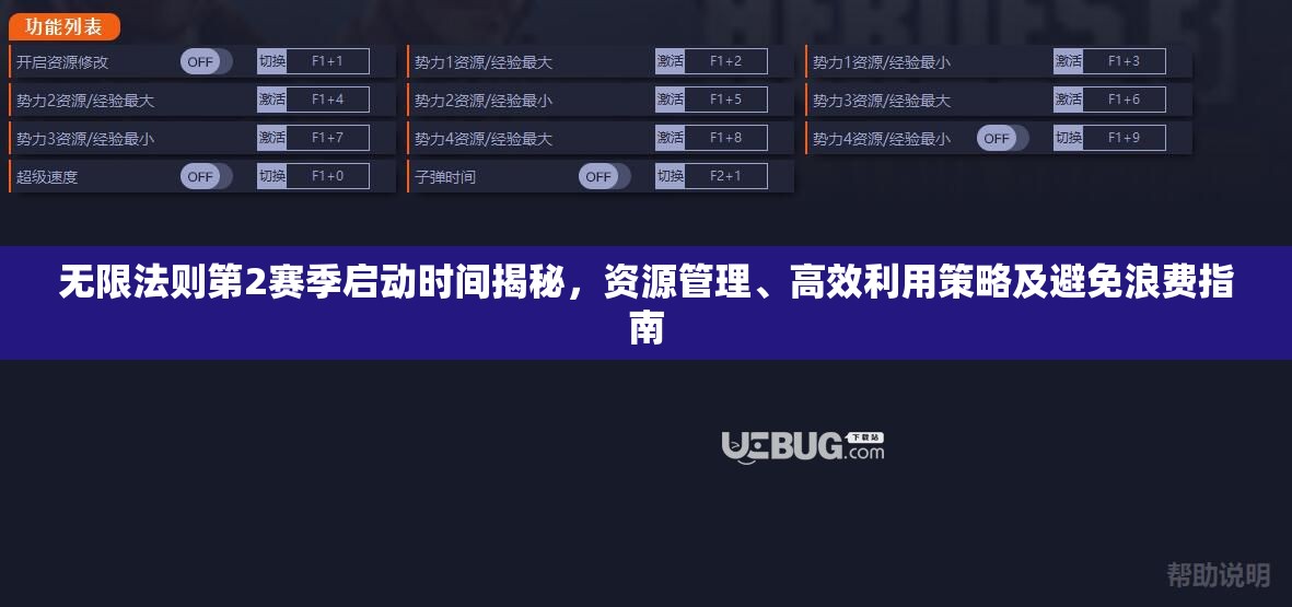 无限法则第2赛季启动时间揭秘，资源管理、高效利用策略及避免浪费指南