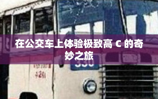 在公交车上体验极致高 C 的奇妙之旅