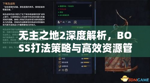 无主之地2深度解析，BOSS打法策略与高效资源管理的艺术探索