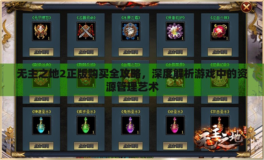 无主之地2正版购买全攻略，深度解析游戏中的资源管理艺术