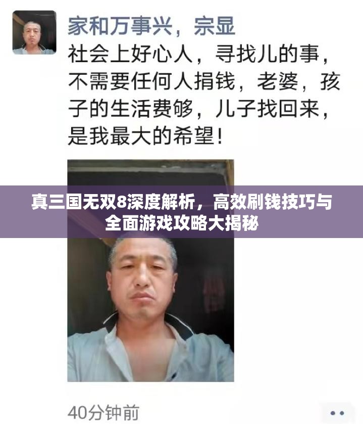 真三国无双8深度解析，高效刷钱技巧与全面游戏攻略大揭秘