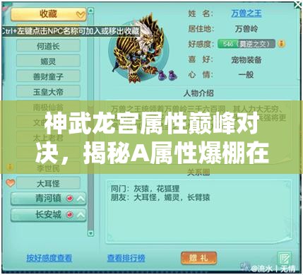 神武龙宫属性巅峰对决，揭秘A属性爆棚在资源管理中的核心优势与制胜策略