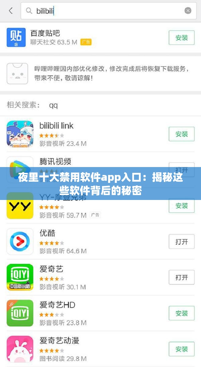 夜里十大禁用软件app入口：揭秘这些软件背后的秘密