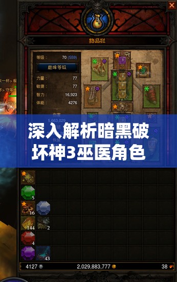 深入解析暗黑破坏神3巫医角色，主动技能与被动技能的搭配奥秘