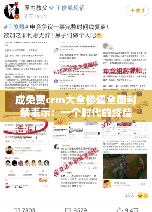 成免费crm大全惨遭全面封禁表示：一个时代的终结