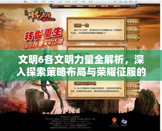 文明6各文明力量全解析，深入探索策略布局与荣耀征服的奥秘