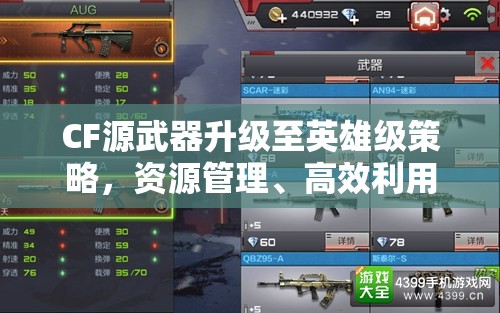 CF源武器升级至英雄级策略，资源管理、高效利用技巧及避免浪费指南