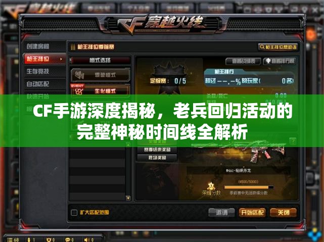 CF手游深度揭秘，老兵回归活动的完整神秘时间线全解析