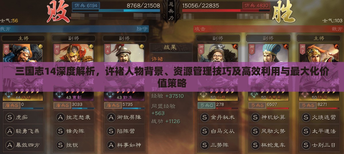 三国志14深度解析，许褚人物背景、资源管理技巧及高效利用与最大化价值策略