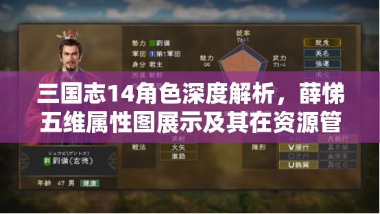 三国志14角色深度解析，薛悌五维属性图展示及其在资源管理中的智慧策略