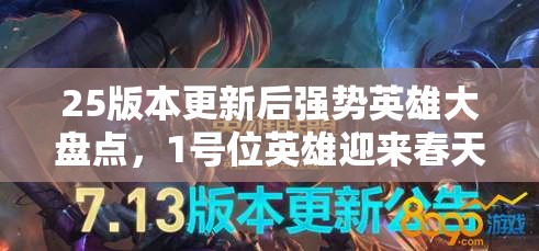 25版本更新后强势英雄大盘点，1号位英雄迎来春天？
