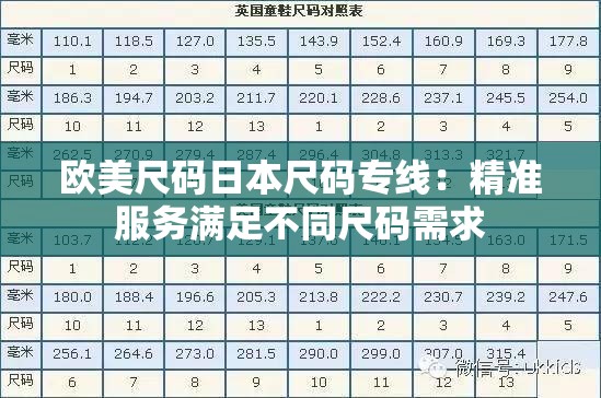 欧美尺码日本尺码专线：精准服务满足不同尺码需求