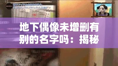 地下偶像未增删有别的名字吗：揭秘不为人知的偶像世界