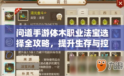 问道手游体木职业法宝选择全攻略，提升生存与控制能力，打造高效战斗组合