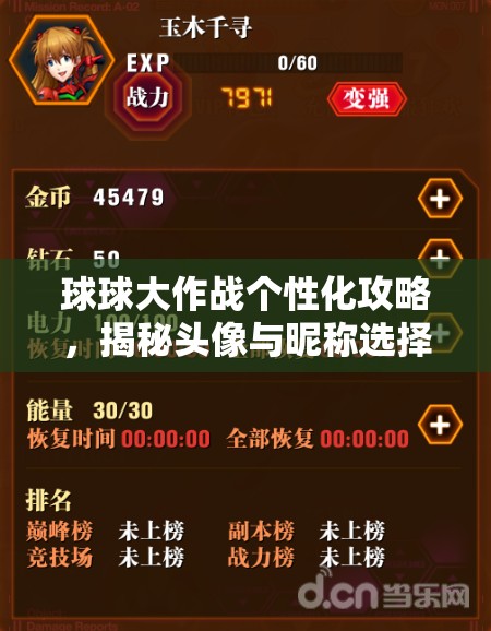 球球大作战个性化攻略，揭秘头像与昵称选择，打造独一无二的专属游戏风格