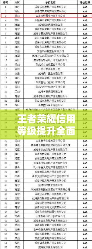 王者荣耀信用等级提升全面攻略，解锁信誉积分，打造专属荣耀之路