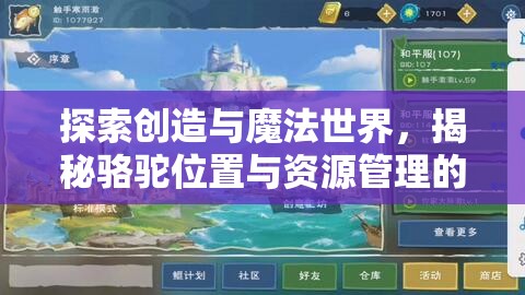 探索创造与魔法世界，揭秘骆驼位置与资源管理的高效智慧策略