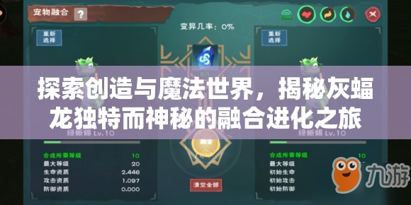 探索创造与魔法世界，揭秘灰蝠龙独特而神秘的融合进化之旅