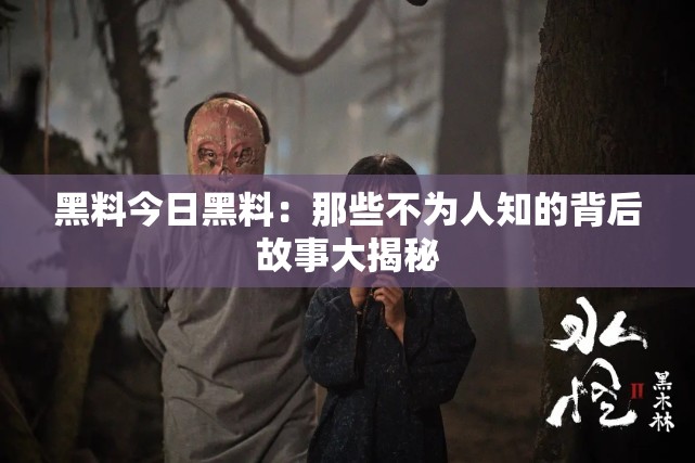 黑料今日黑料：那些不为人知的背后故事大揭秘
