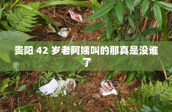 贵阳 42 岁老阿姨叫的那真是没谁了