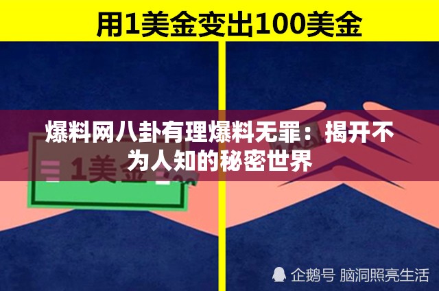 爆料网八卦有理爆料无罪：揭开不为人知的秘密世界