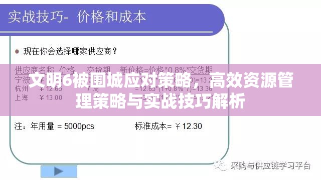 文明6被围城应对策略，高效资源管理策略与实战技巧解析