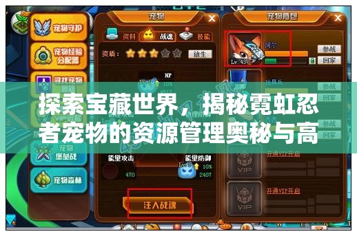 探索宝藏世界，揭秘霓虹忍者宠物的资源管理奥秘与高效策略