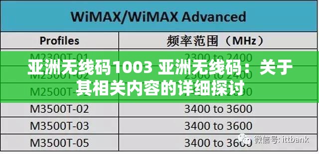 亚洲无线码1003 亚洲无线码：关于其相关内容的详细探讨