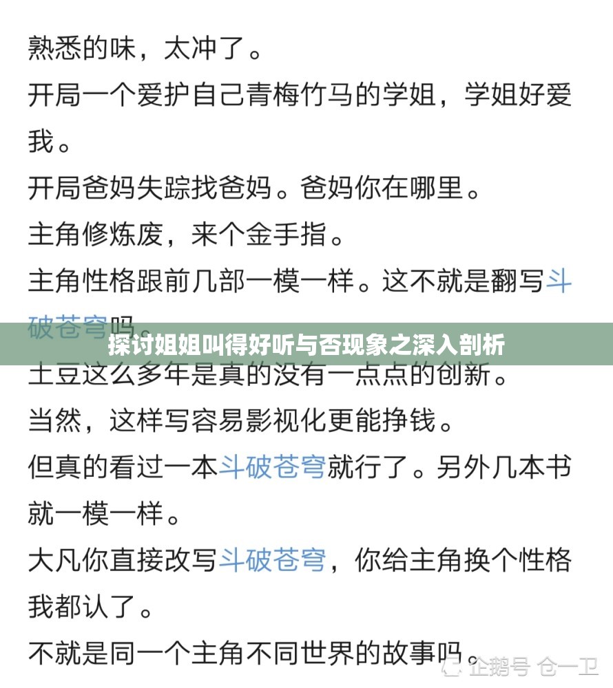 探讨姐姐叫得好听与否现象之深入剖析