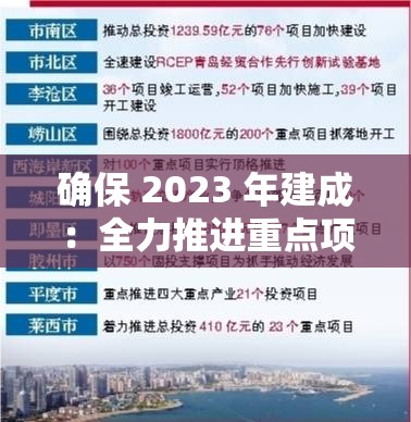 确保 2023 年建成：全力推进重点项目高质量落地