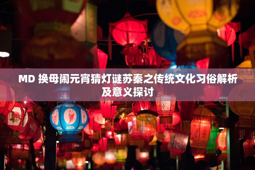 MD 换母闹元宵猜灯谜苏秦之传统文化习俗解析及意义探讨