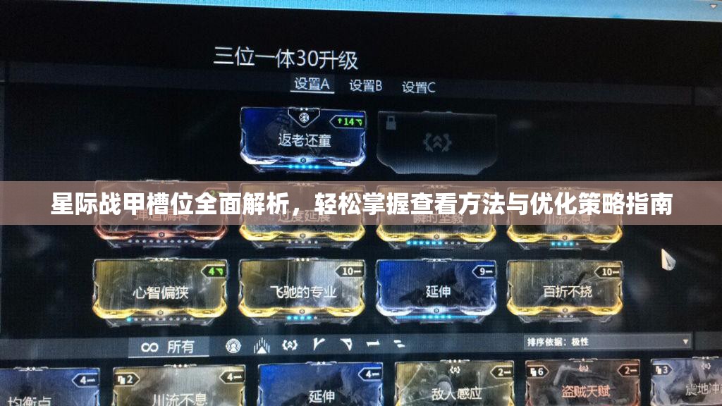 星际战甲槽位全面解析，轻松掌握查看方法与优化策略指南