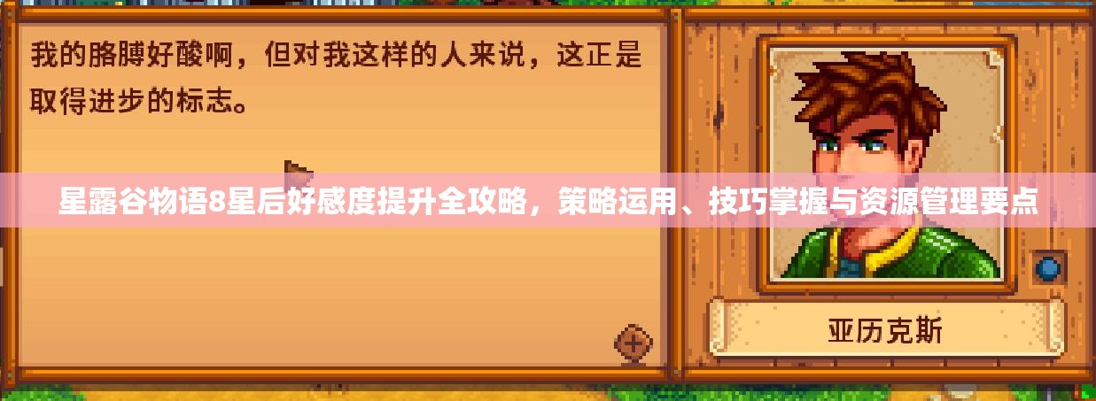 星露谷物语8星后好感度提升全攻略，策略运用、技巧掌握与资源管理要点