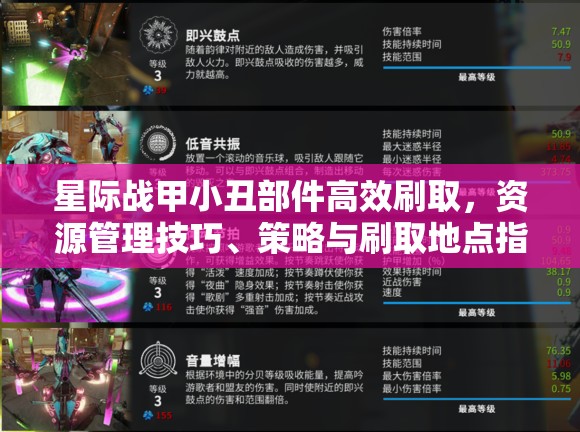 星际战甲小丑部件高效刷取，资源管理技巧、策略与刷取地点指南